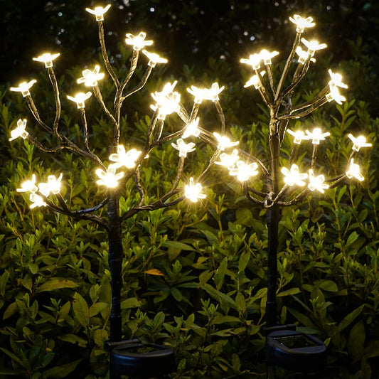 Rynx | Solar Garden Light Garden Decoration, Solar Flower Light Outdoor Decorative, 2Pack 40Led Solar Light Outdoor Garden Waterproof For Courtyard, Lawn, Patio, Pathway Decorations Garden Gifts