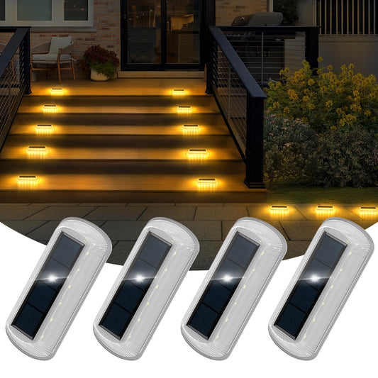 Rynx | T-Sun Solar Stair Light Outdoor 4 Pack Solar Stair Light Waterproof Led Deck Light For Outdoor Fence Driveway Garden Balcony Path