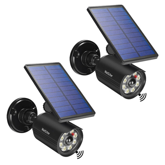 Rynx | Waitscher Solar Cell Motion Sensor Light - 1200Lm Waterproof Fake Camera For Outdoor Security (2Pack)