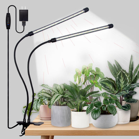 Rynx | Growth Light For Indoor Plants - 96 Led Full Spectrum Clip Plant Growth Light With 5-Level Dimming, Automatic On Off Timing 3 9 12 Hours Perfect For Indoor Growth And Seed Starting