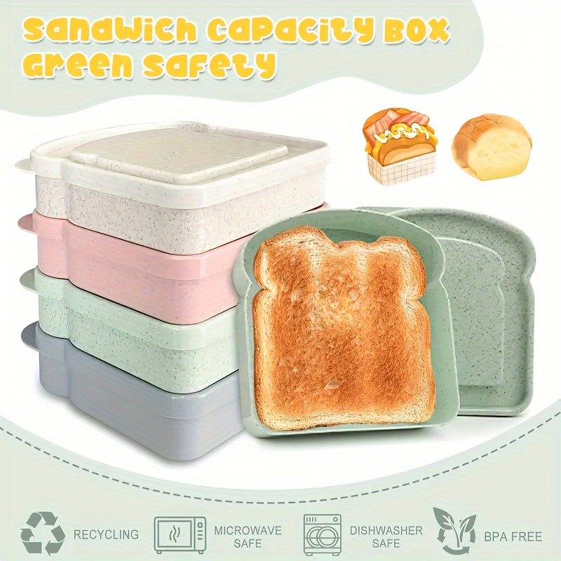 Rynx | 4Pcs Square Reusable Sandwich Containers – BPA Free, Leak-Proof Lunch Boxes for Students & Adults, Perfect for Eid Al-Adha Celebrations