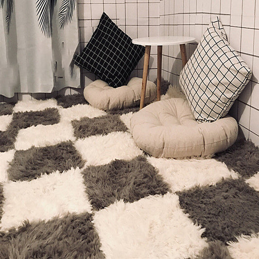 Rynx | Bedroom Carpet Tiles Solid Color Square Shag Stain Resistant Carpet Tiles