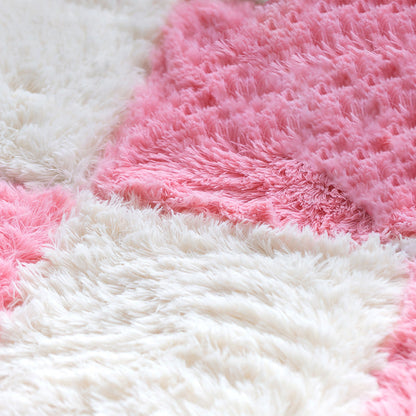 Rynx | Bedroom Carpet Tiles Solid Color Square Shag Stain Resistant Carpet Tiles