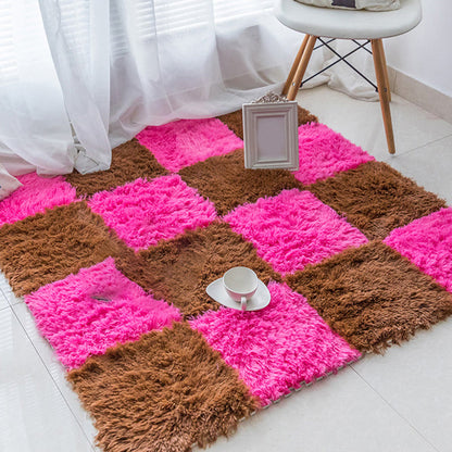 Rynx | Bedroom Carpet Tiles Solid Color Square Shag Stain Resistant Carpet Tiles