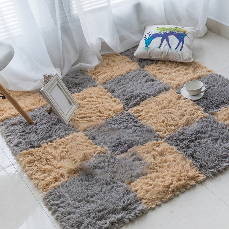 Rynx | Bedroom Carpet Tiles Solid Color Square Shag Stain Resistant Carpet Tiles