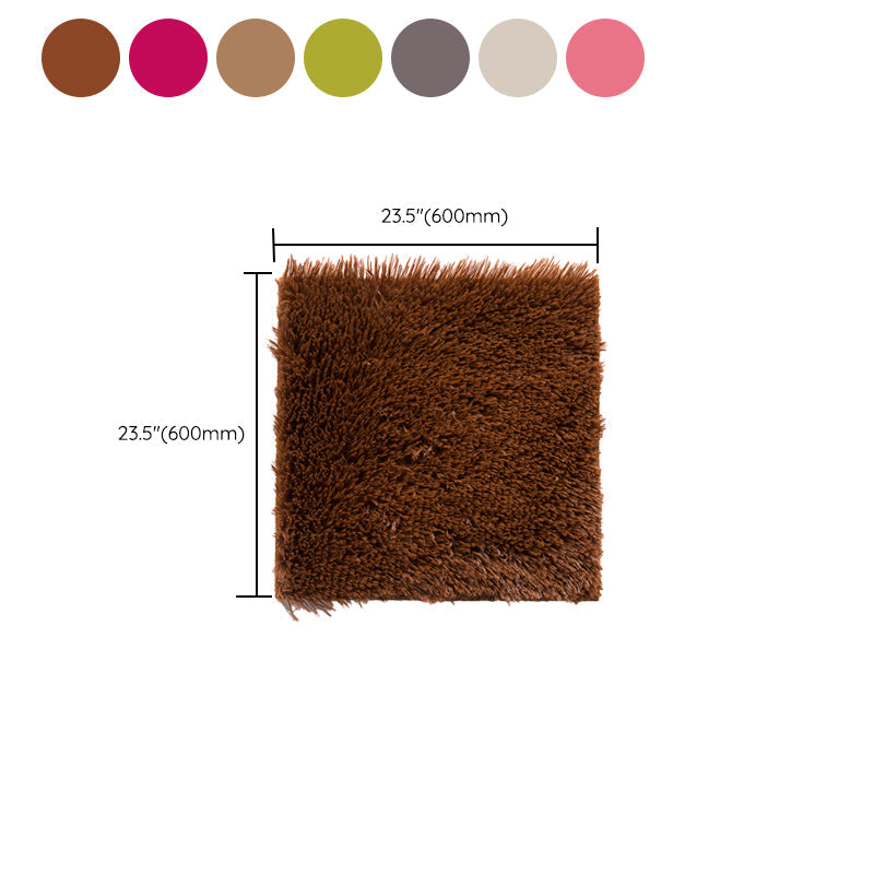 Rynx | Bedroom Carpet Tiles Solid Color Square Shag Stain Resistant Carpet Tiles