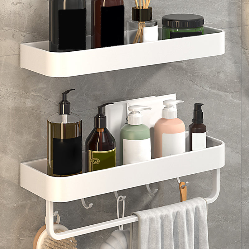 Rynx | White 2-piece Bathroom Hardware Modern Bathroom Accessories Set, Bathroom Shelf