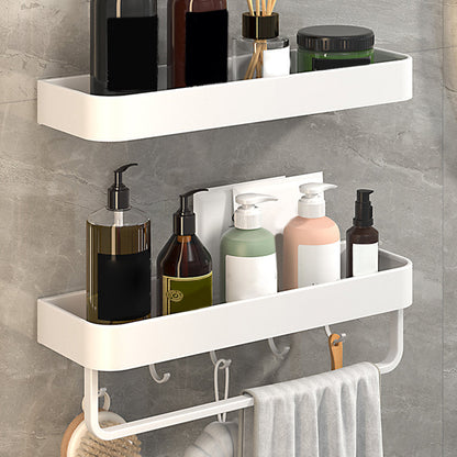 Rynx | White 2-piece Bathroom Hardware Modern Bathroom Accessories Set, Bathroom Shelf