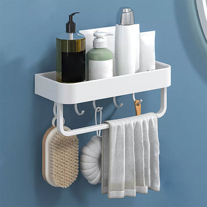 Rynx | White 2-piece Bathroom Hardware Modern Bathroom Accessories Set, Bathroom Shelf