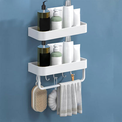 Rynx | White 2-piece Bathroom Hardware Modern Bathroom Accessories Set, Bathroom Shelf