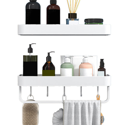 Rynx | White 2-piece Bathroom Hardware Modern Bathroom Accessories Set, Bathroom Shelf