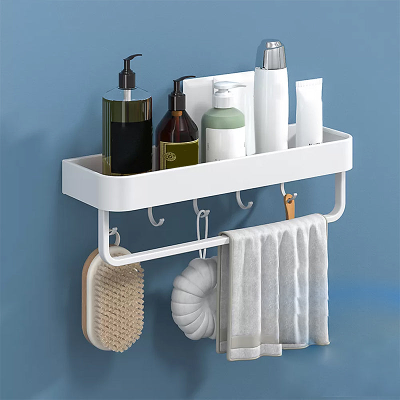 Rynx | White 2-piece Bathroom Hardware Modern Bathroom Accessories Set, Bathroom Shelf