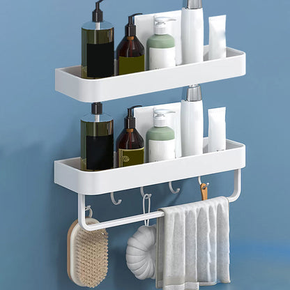 Rynx | White 2-piece Bathroom Hardware Modern Bathroom Accessories Set, Bathroom Shelf