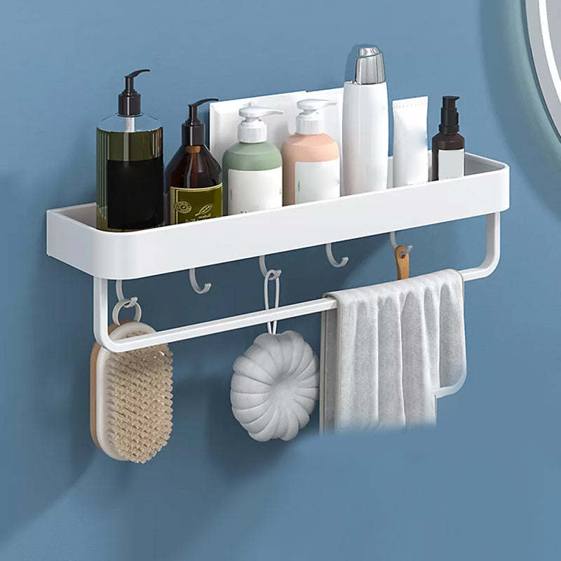 Rynx | White 2-piece Bathroom Hardware Modern Bathroom Accessories Set, Bathroom Shelf