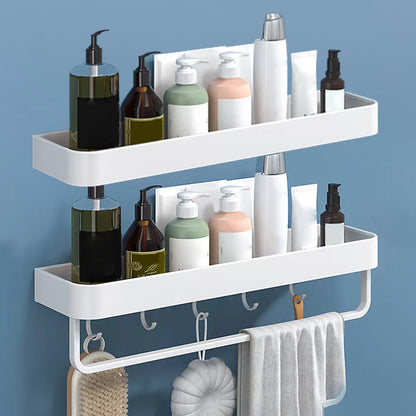 Rynx | White 2-piece Bathroom Hardware Modern Bathroom Accessories Set, Bathroom Shelf