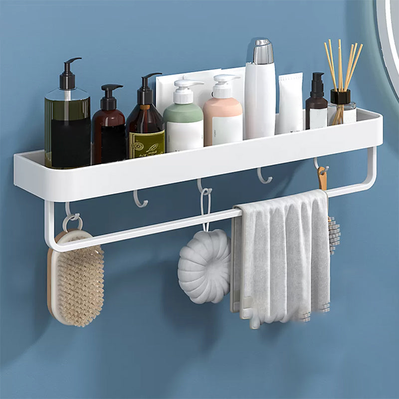 Rynx | White 2-piece Bathroom Hardware Modern Bathroom Accessories Set, Bathroom Shelf