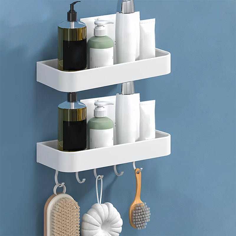 Rynx | White 2-piece Bathroom Hardware Modern Bathroom Accessories Set, Bathroom Shelf