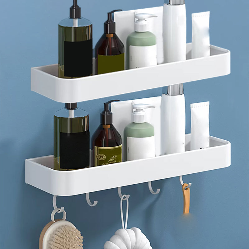 Rynx | White 2-piece Bathroom Hardware Modern Bathroom Accessories Set, Bathroom Shelf