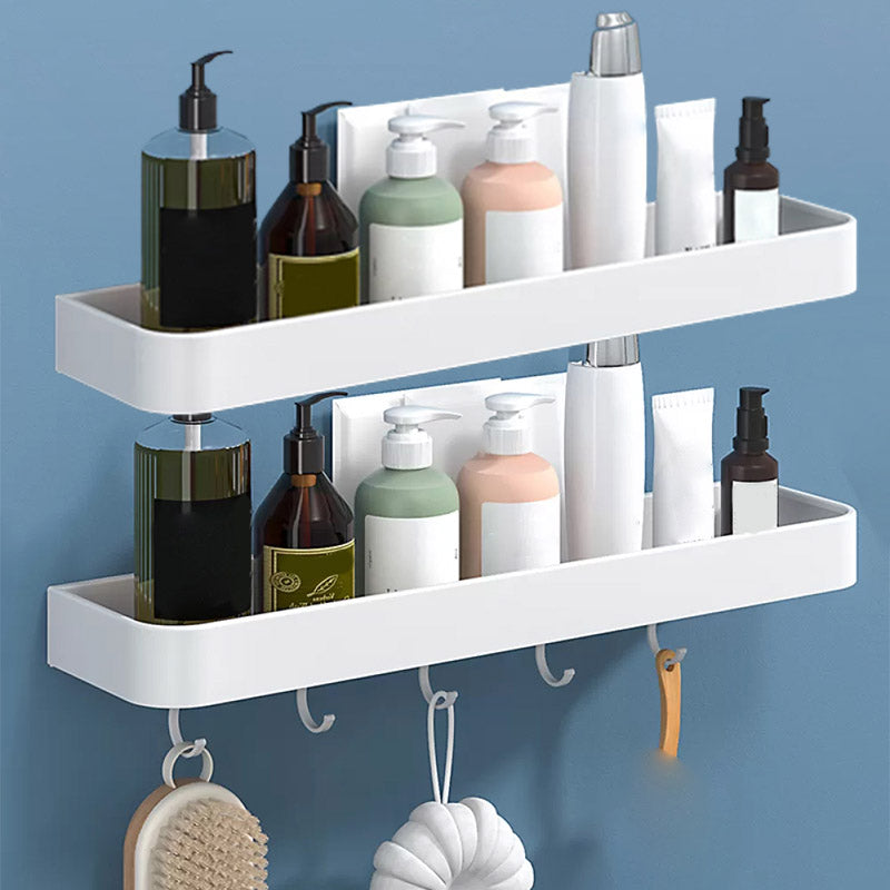 Rynx | White 2-piece Bathroom Hardware Modern Bathroom Accessories Set, Bathroom Shelf