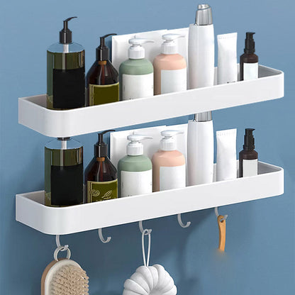 Rynx | White 2-piece Bathroom Hardware Modern Bathroom Accessories Set, Bathroom Shelf