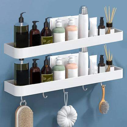 Rynx | White 2-piece Bathroom Hardware Modern Bathroom Accessories Set, Bathroom Shelf