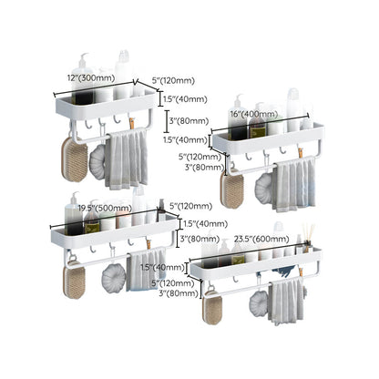 Rynx | White 2-piece Bathroom Hardware Modern Bathroom Accessories Set, Bathroom Shelf