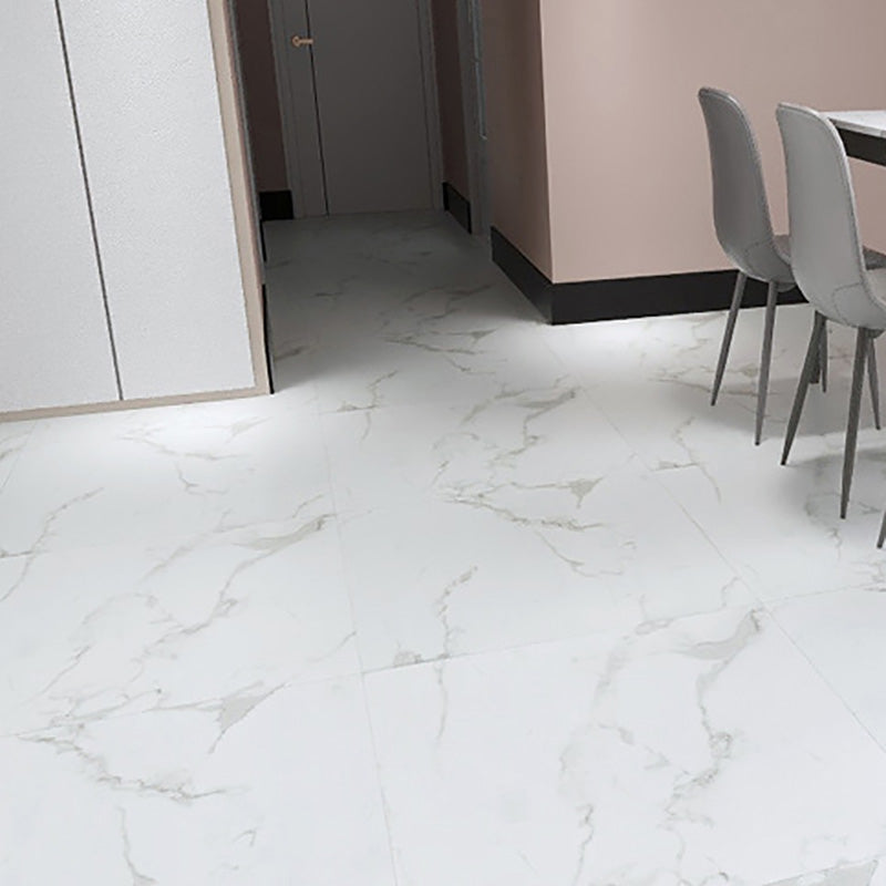 Rynx | Modern Indoor Vinyl Flooring Marble Print Square PVC Vinyl Flooring Clear 53.8 square feet - 14 pieces