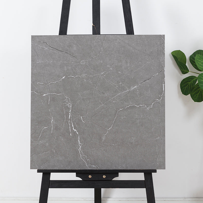 Rynx | Indoor Vinyl Floor Peel and Stick Square PVC Stain Resistant Vinyl Floor Dark Gray