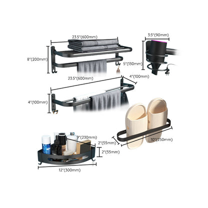 Rynx | Modern Bathroom Hardware Set Matte Black Metal Bathroom Accessories Kit