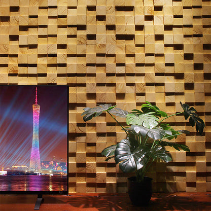 Rynx | Wood Mosaic Cladding Shiplap Glue Contemporary Interior Wall Cladding