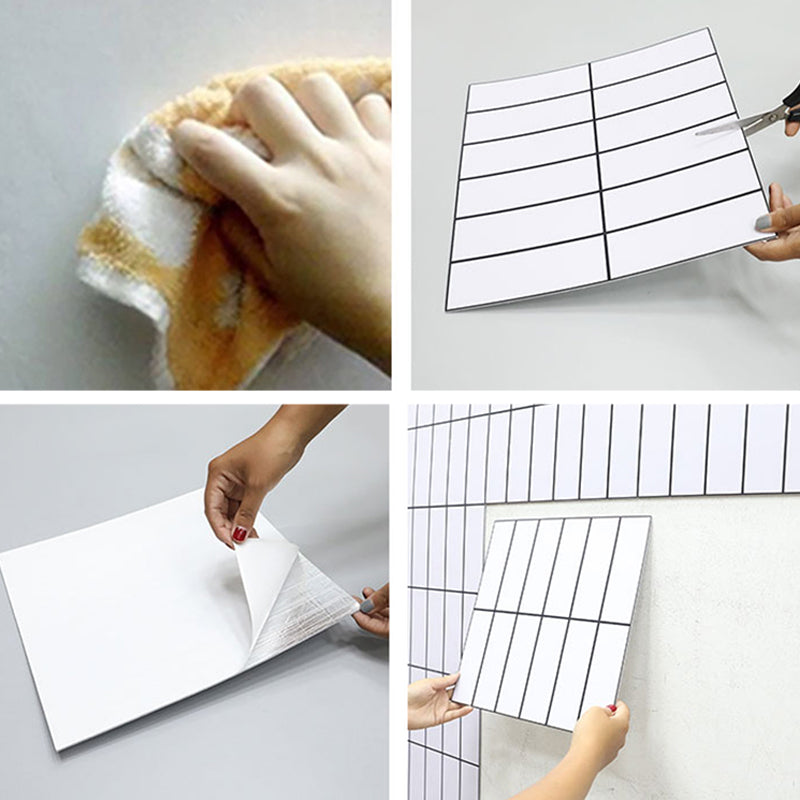 Rynx | Tile Stripping & Sticking Rectangle White Plastic Waterproof Tile Stripping & Sticking for Shower 10-Pack
