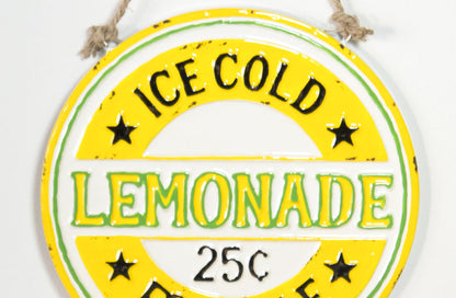 Rynx | Worn Round Lemonade Hanging Phone Sign