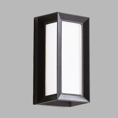 Rynx | Lodges Cuboid Box Wall Lamp Milk Glass LED Wall Mounted Lamp in Black for Corner, Warm/White Light