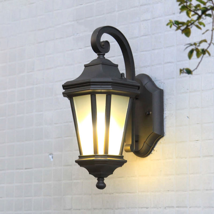 Rynx | 1 Head Twisted Arm Wall Lamp Country Black Finish Opal Glass Wall Mount Fixture