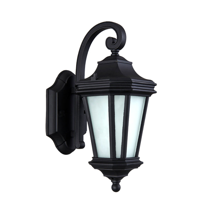 Rynx | 1 Head Twisted Arm Wall Lamp Country Black Finish Opal Glass Wall Mount Fixture