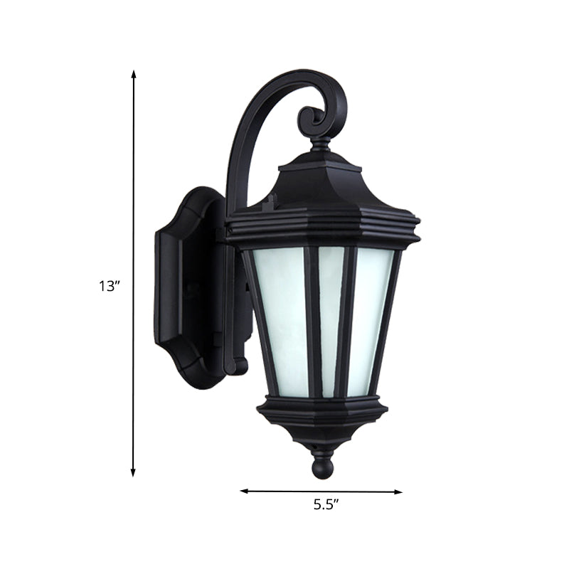 Rynx | 1 Head Twisted Arm Wall Lamp Country Black Finish Opal Glass Wall Mount Fixture