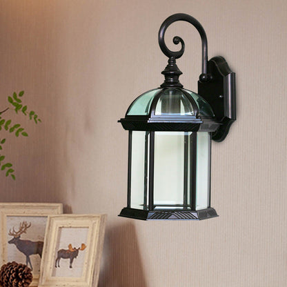 Rynx | Birdcage Wall Mounted Light Rural Clear/Heard Glass 1-Head Black/Bronze Finish Wall Lamp