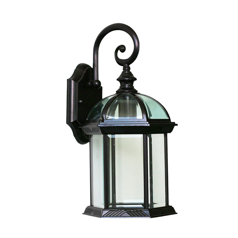 Rynx | Birdcage Wall Mounted Light Rural Clear/Heard Glass 1-Head Black/Bronze Finish Wall Lamp
