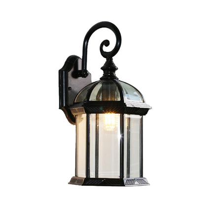Rynx | Birdcage Wall Mounted Light Rural Clear/Heard Glass 1-Head Black/Bronze Finish Wall Lamp