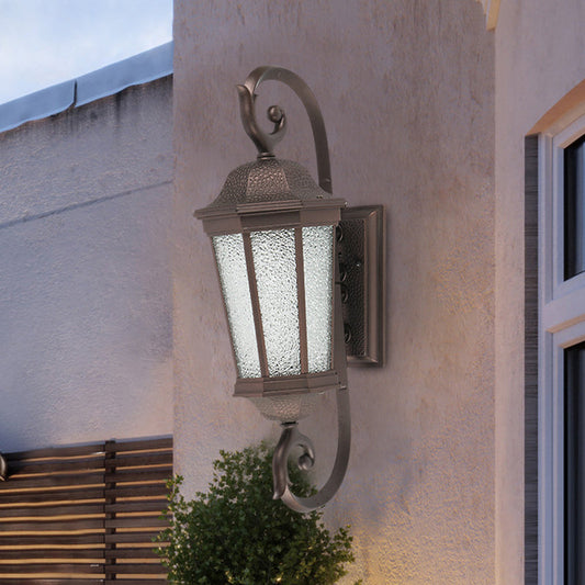 Rynx | 1 Flame Wall Light Rustic Anis Water Glass Wall Mount Lamp Light in Dark Coffee