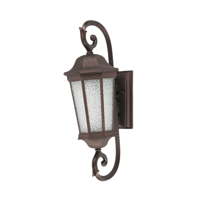 Rynx | 1 Flame Wall Light Rustic Anis Water Glass Wall Mount Lamp Light in Dark Coffee