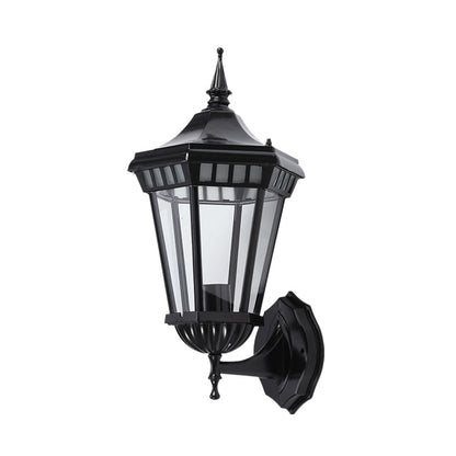 Rynx | Black 1-Light Wall Lamp Rustic Clear Glass Pavilion Wall Mount Light for Courtyard