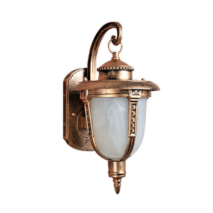 Rynx | Brass Acorn Wall Light Country Opal Frosted Glass 1-Light Courtyard Wall Light