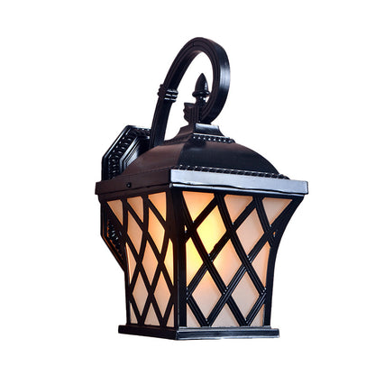 Rynx | Aluminium Grid Wall Lamp Lodges 1 Head Courtyard Wall Lighting Ideas in Black