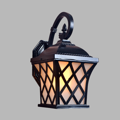 Rynx | Aluminium Grid Wall Lamp Lodges 1 Head Courtyard Wall Lighting Ideas in Black