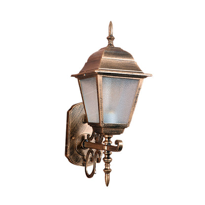 Rynx | 1-Head Wall Lamp Country House Geometric Seeded Glass Wall-mounted Lamp Fixture in Brass