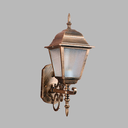 Rynx | 1-Head Wall Lamp Country House Geometric Seeded Glass Wall-mounted Lamp Fixture in Brass
