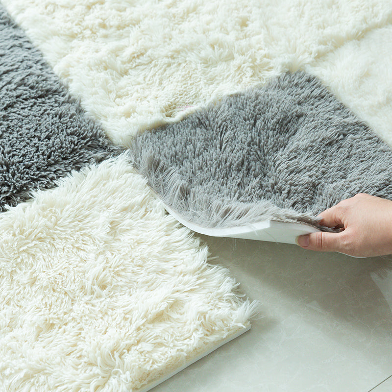 Rynx | Modern Carpet Tiles Interlocking Color Block Shag Carpet Tiles