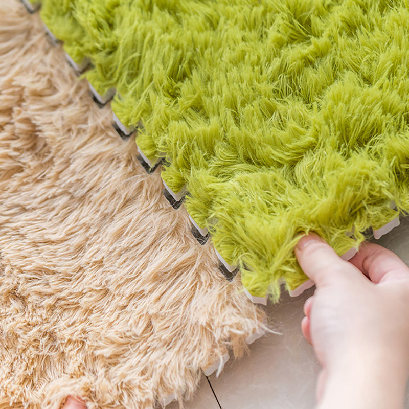 Rynx | Modern Carpet Tiles Interlocking Color Block Shag Carpet Tiles
