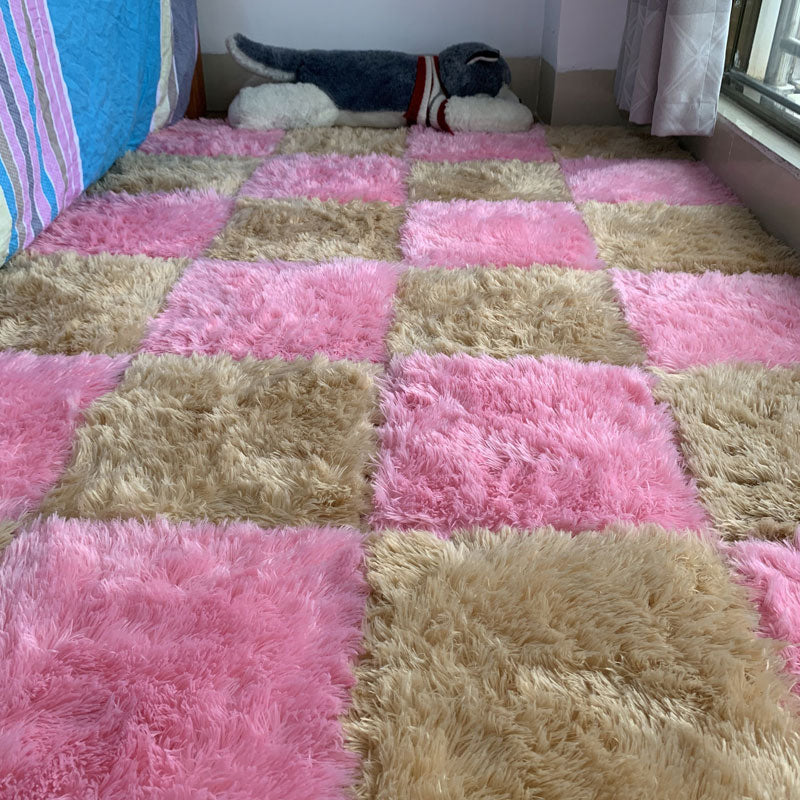 Rynx | Modern Carpet Tiles Interlocking Color Block Shag Carpet Tiles